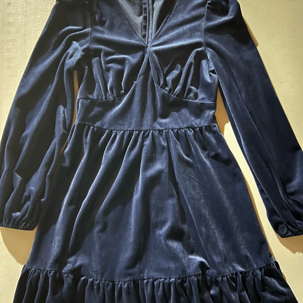 Blue Velvet Dress